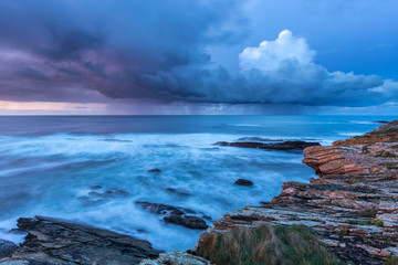 Colorful autumn sunset on the Cantabrian coast!