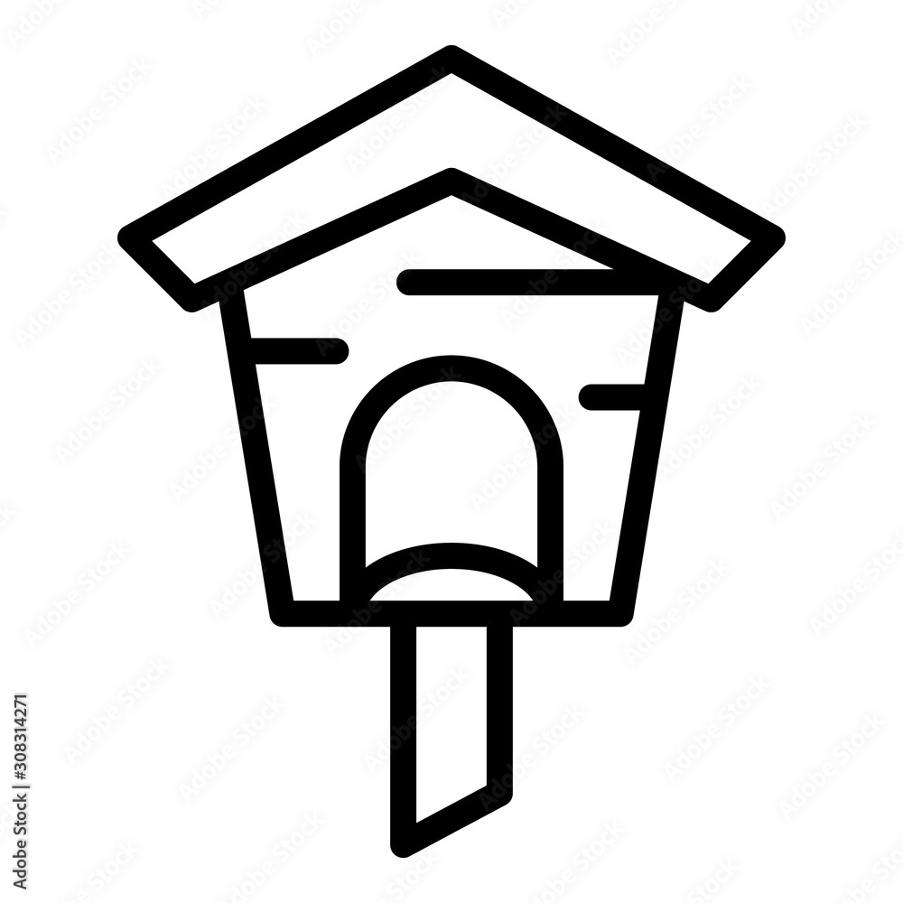 Poster spring bird house icon. outline spring bird house vector icon for web design isolated on white backg