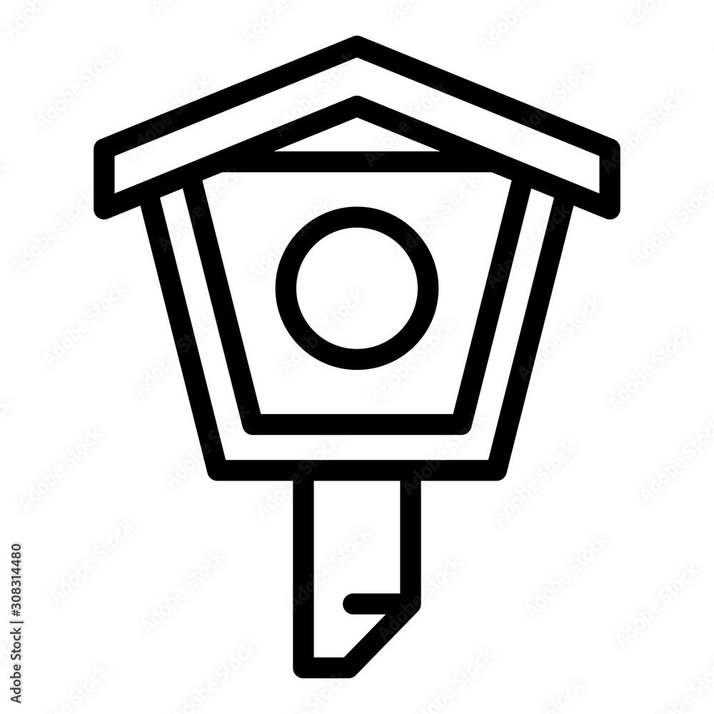 Poster spring bird house icon. outline spring bird house vector icon for web design isolated on white backg