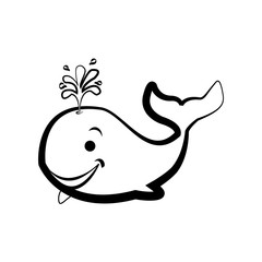 Great design logo of a cartoon whale