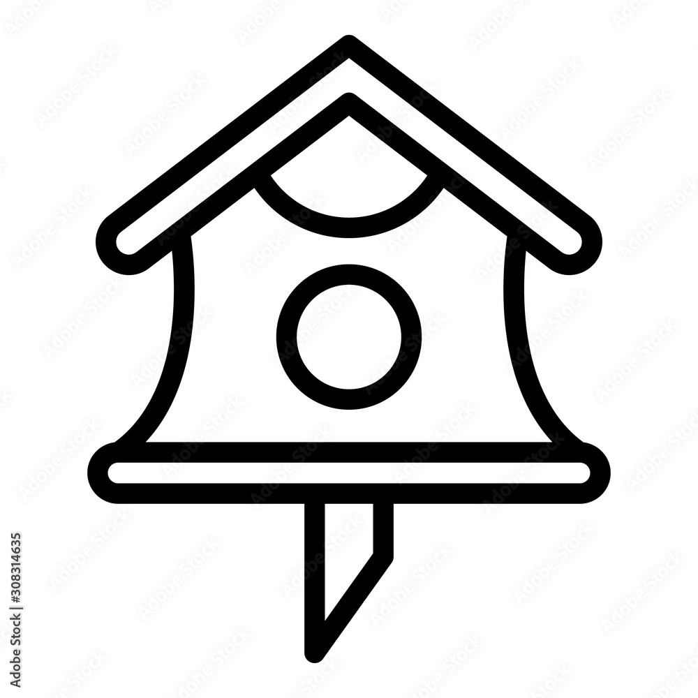Poster design bird house icon. outline design bird house vector icon for web design isolated on white backg