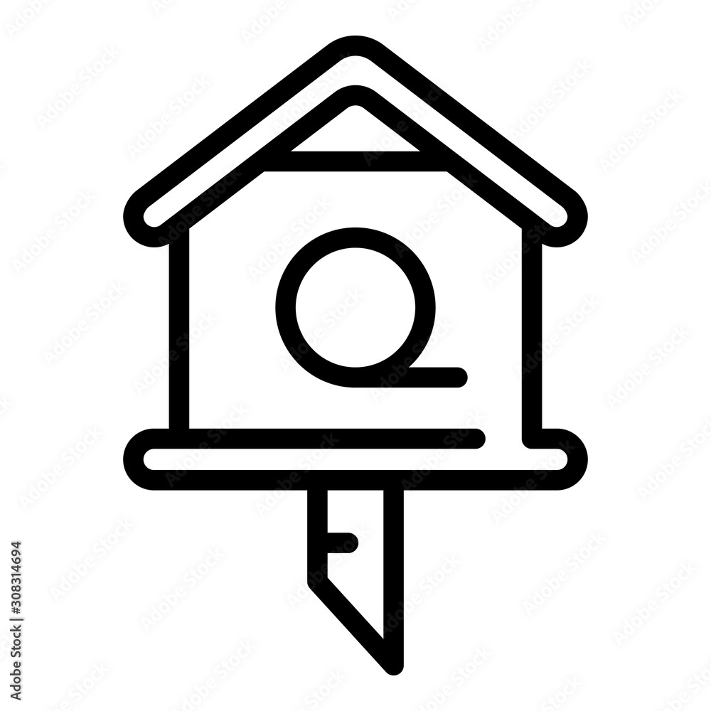 Poster branch bird house icon. outline branch bird house vector icon for web design isolated on white backg