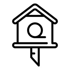 Branch bird house icon. Outline branch bird house vector icon for web design isolated on white background