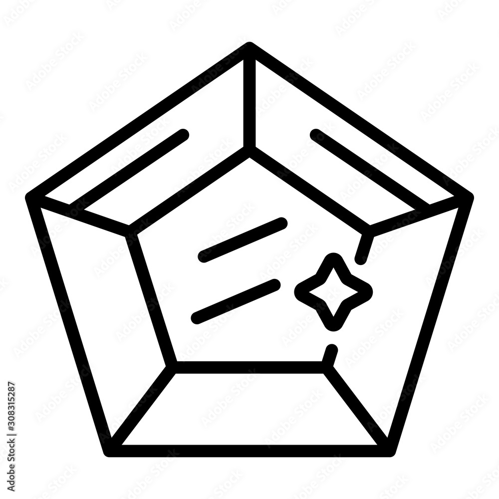 Aufkleber gemstone icon. outline gemstone vector icon for web design isolated on white background