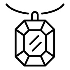 Obraz premium Necklace jewel icon. Outline necklace jewel vector icon for web design isolated on white background