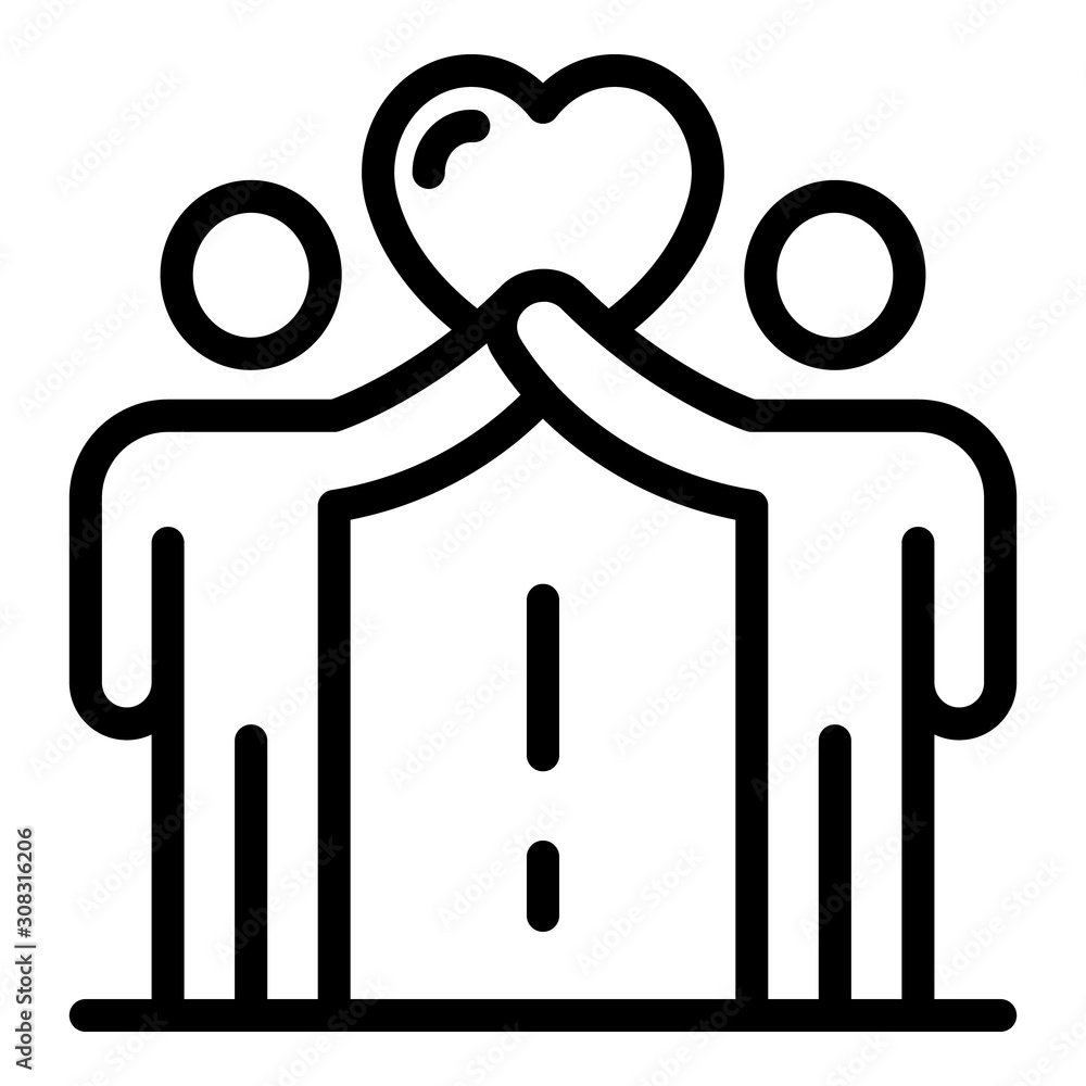 Poster support friendship icon. outline support friendship vector icon for web design isolated on white bac