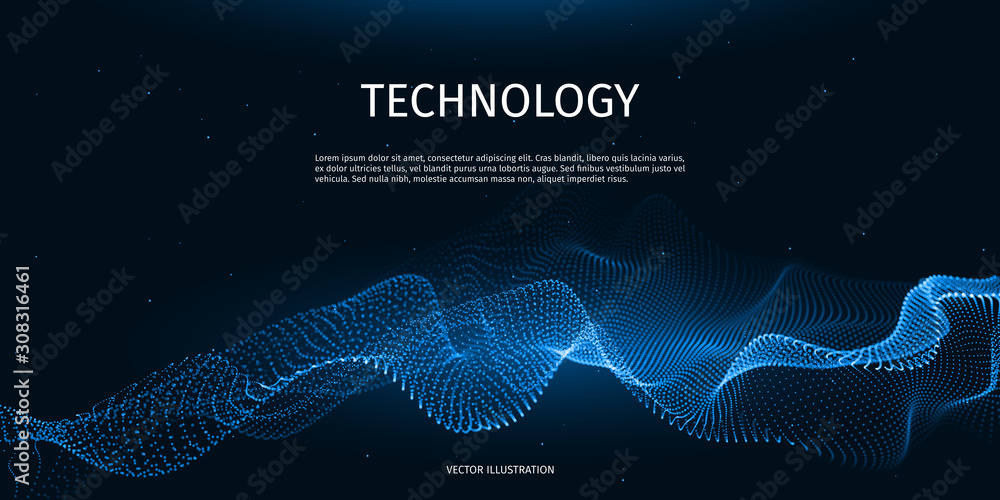 Poster digital technology. abstract connection. sci-fi user interface. big data. space futuristic emulation