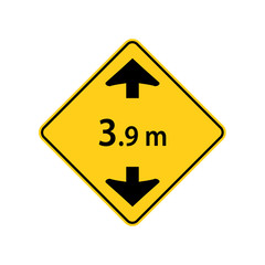 USA traffic road signs. maximum truck clearance height.vector illustration