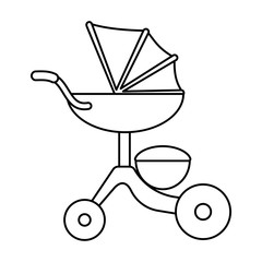 Fototapeta na wymiar Stroller vector icon.Line vector icon isolated on white background stroller.