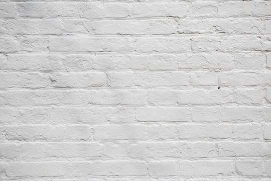 Fototapeta Rustic style painted white brick wall background