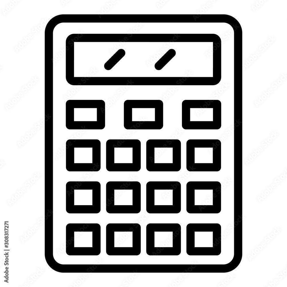 Poster money calculator icon. outline money calculator vector icon for web design isolated on white backgro