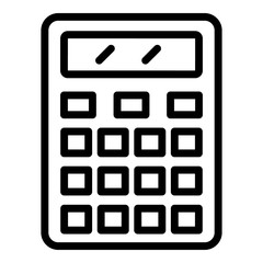 Money calculator icon. Outline money calculator vector icon for web design isolated on white background