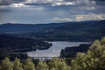 Fototapeta na wymiar panoramic view of the bay, åre. jämtland, sweden, norrland, north