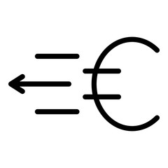 Euro money transfer icon. Outline euro money transfer vector icon for web design isolated on white background
