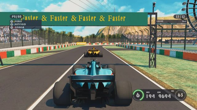 Speed Rasing 3d Video Game With Interface. Sports Cars Compete On A Racing Track. Gameplay screen.