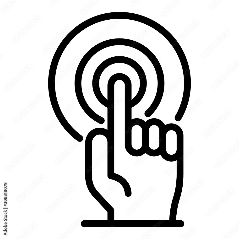 Poster touch authentication icon. outline touch authentication vector icon for web design isolated on white
