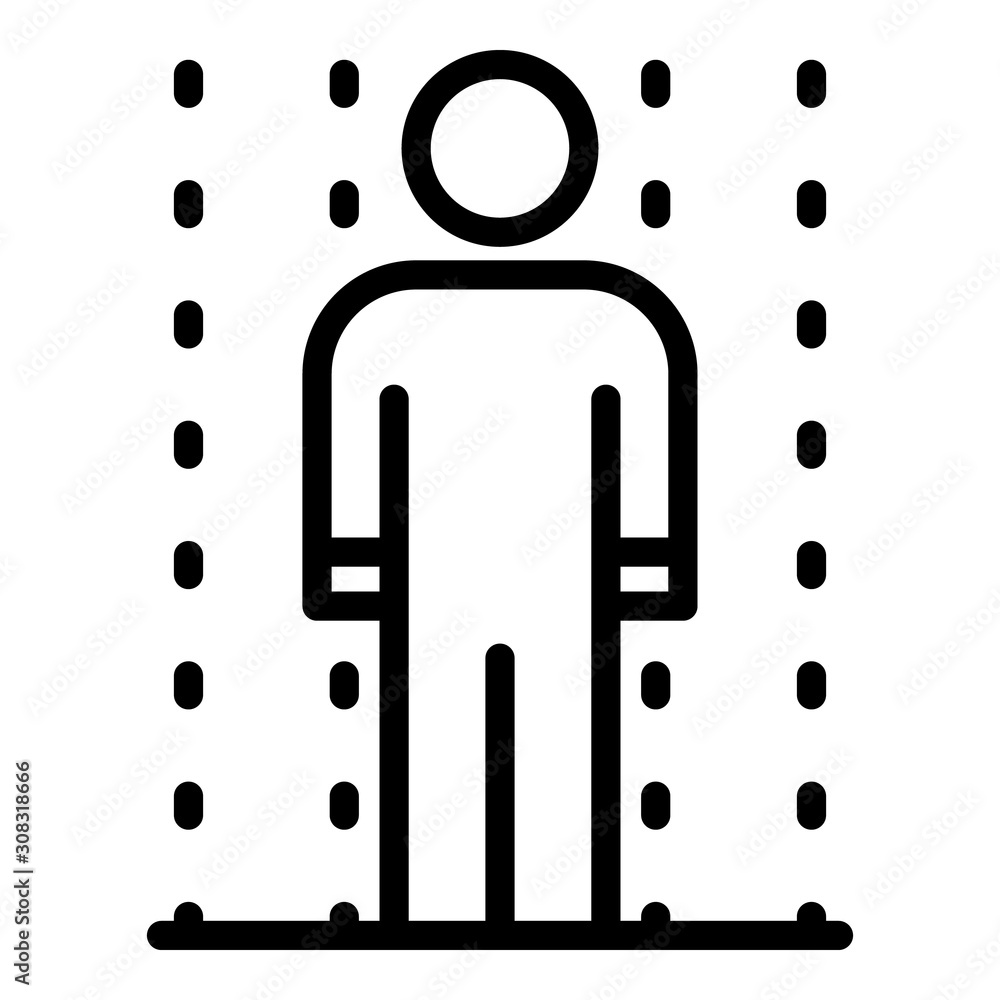 Poster man biometric scan icon. outline man biometric scan vector icon for web design isolated on white bac