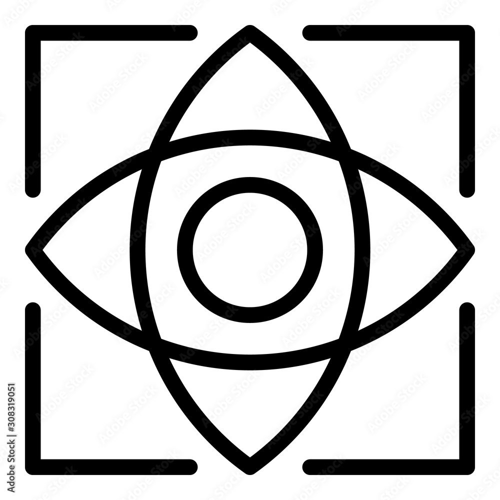 Poster computer eye scanning icon. outline computer eye scanning vector icon for web design isolated on whi