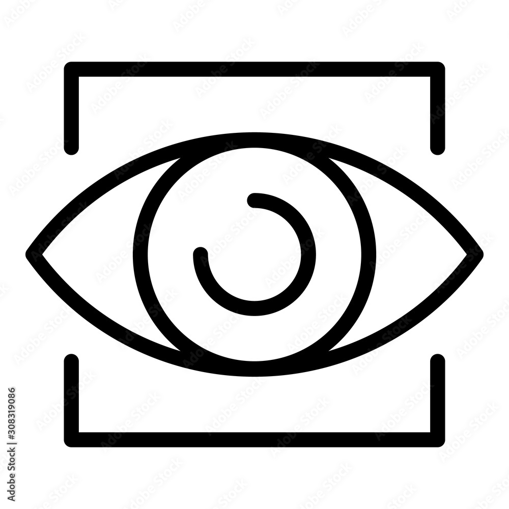Poster eye scanner icon. outline eye scanner vector icon for web design isolated on white background
