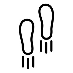 Foot prints icon. Outline foot prints vector icon for web design isolated on white background