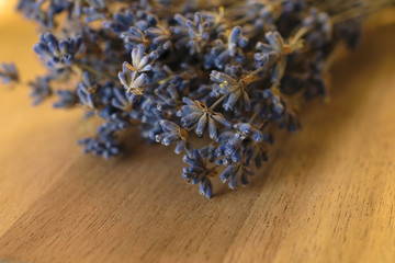 Bouquet of dried lavender flowers.