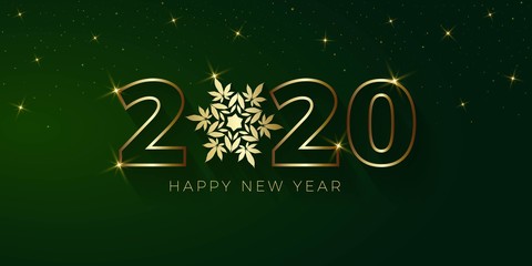 Happy New Year  Background with cannabis Christmas ball vector illustration.Happy 2020