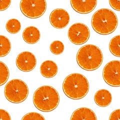 seamless texture of a set with juicy slices of orange, lemon, lime on a white background for a menu, recipe, concept of vegetarian, vitamin and healthy food, background, pattern for textile, wallpaper