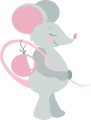 little rat with christmas toy