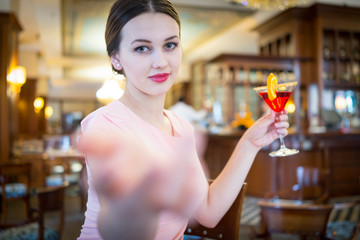 Beautiful attractive woman in evening dress for luxury, vip, nightlife and party concept