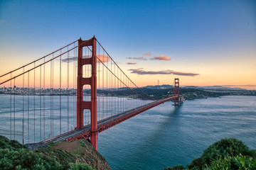 Fototapeta na wymiar Golden Gate Bridge stretches across the San Francisco Bay