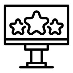 City campaign billboard icon. Outline city campaign billboard vector icon for web design isolated on white background