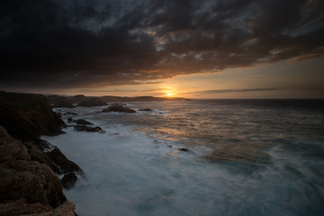 Colorful autumn sunset on the Cantabrian coast!