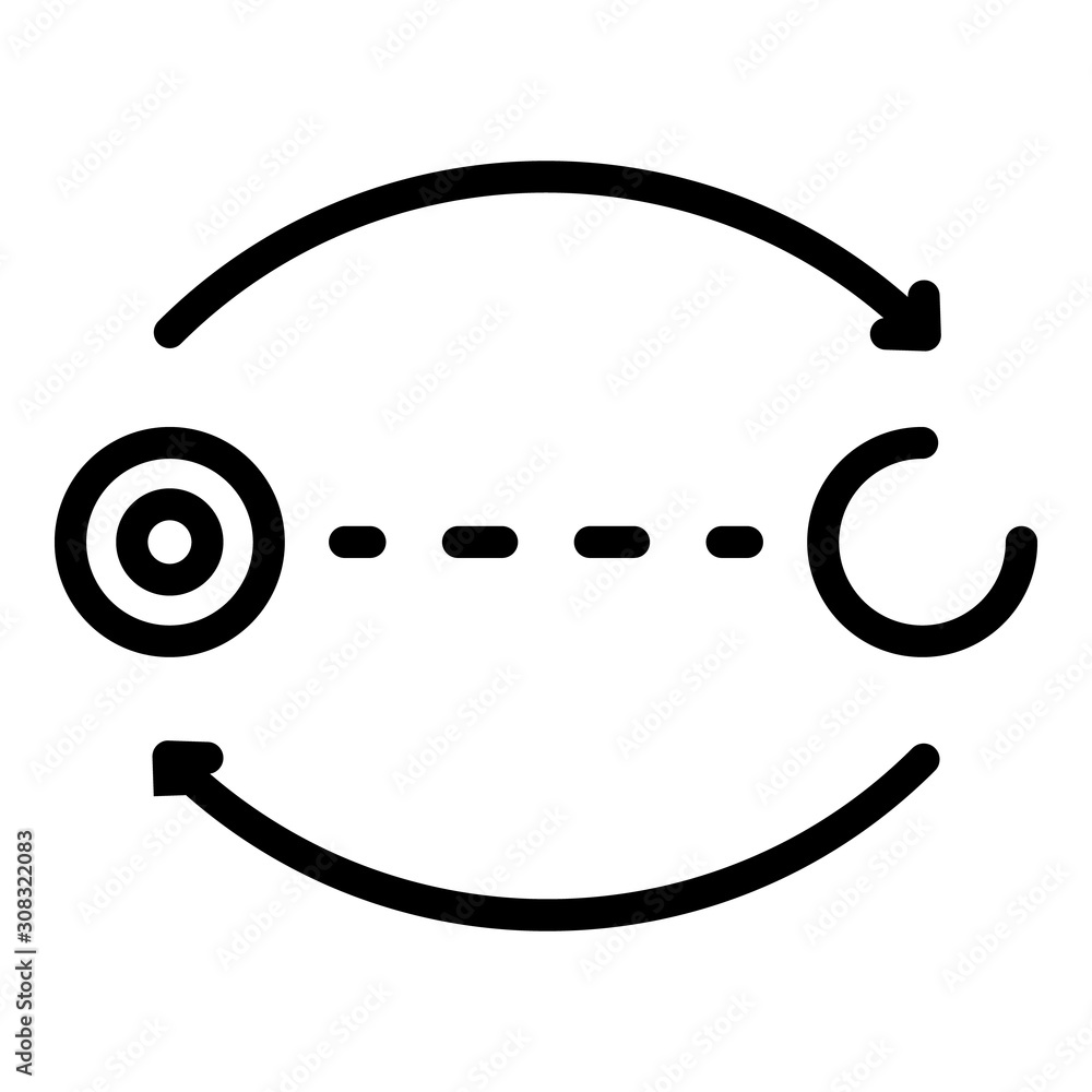 Poster Point relocation icon. Outline point relocation vector icon for web design isolated on white background