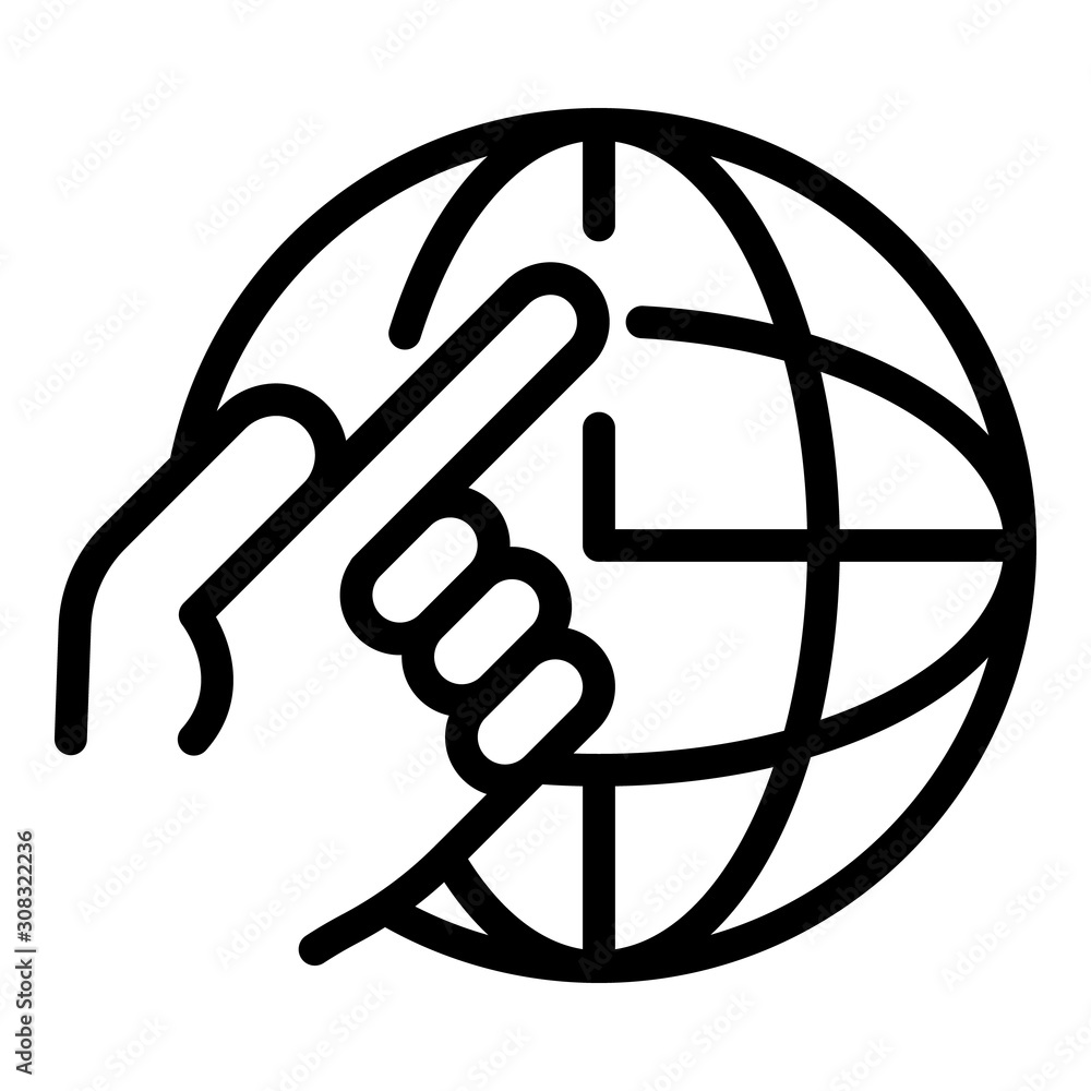 Poster Global relocation icon. Outline global relocation vector icon for web design isolated on white background