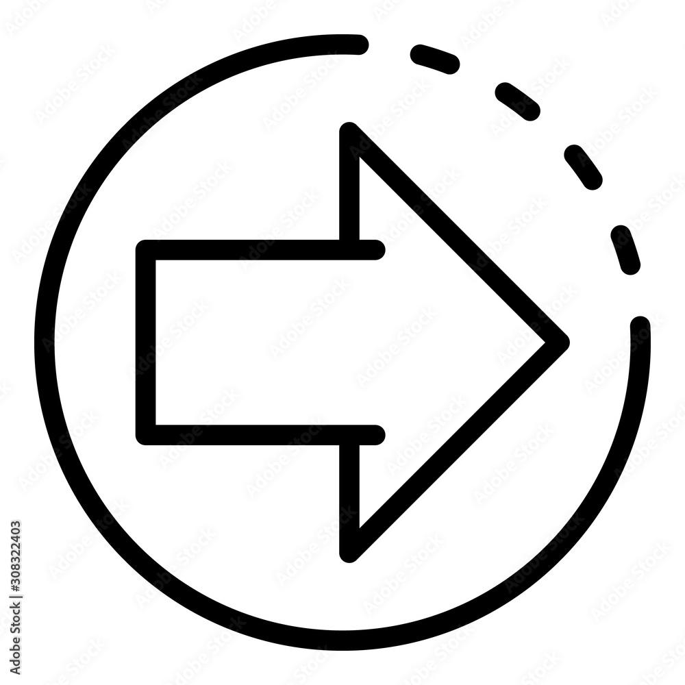 Poster relocation arrow icon. outline relocation arrow vector icon for web design isolated on white backgro