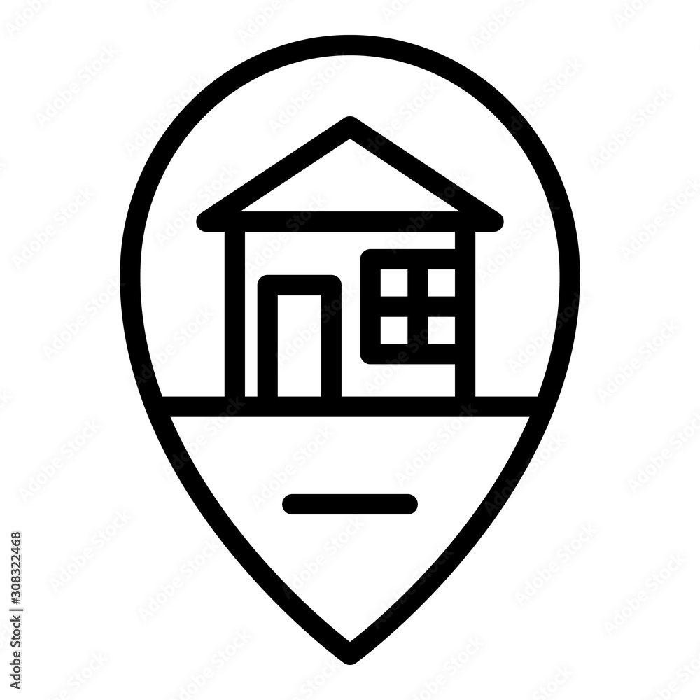 Poster house location icon. outline house location vector icon for web design isolated on white background