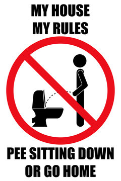 pee sitting down no peeing standing warning