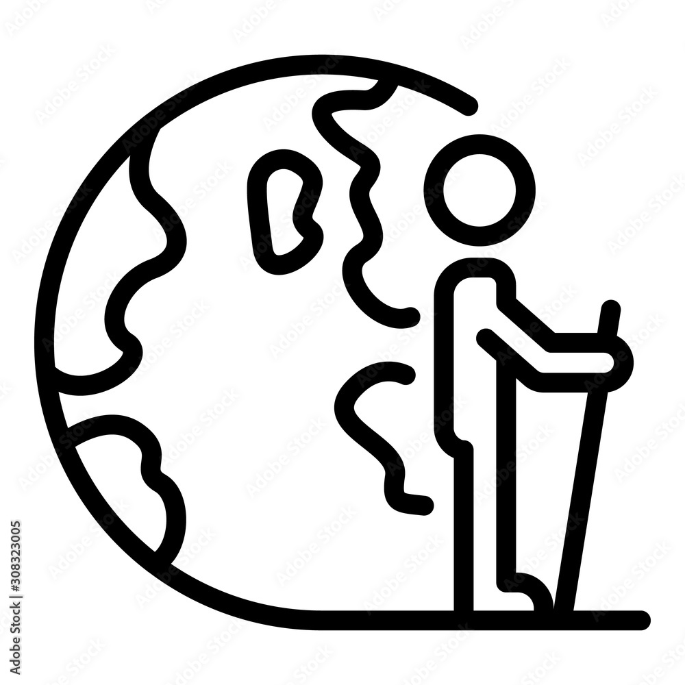 Poster man walking relocation icon. outline man walking relocation vector icon for web design isolated on w