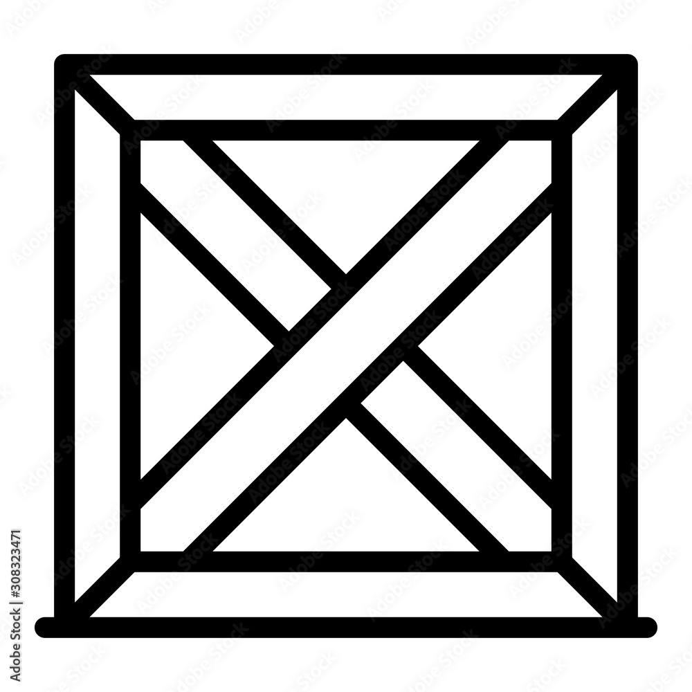 Poster parcel box cube icon. outline parcel box cube vector icon for web design isolated on white backgroun