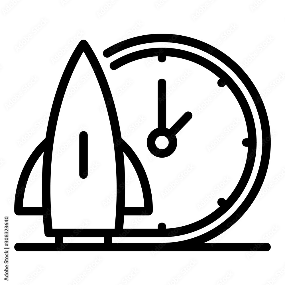 Poster rocket time shipping icon. outline rocket time shipping vector icon for web design isolated on white