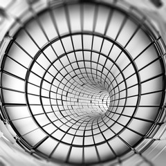 Naklejka premium Silver abstract tunnel shapes futuristic