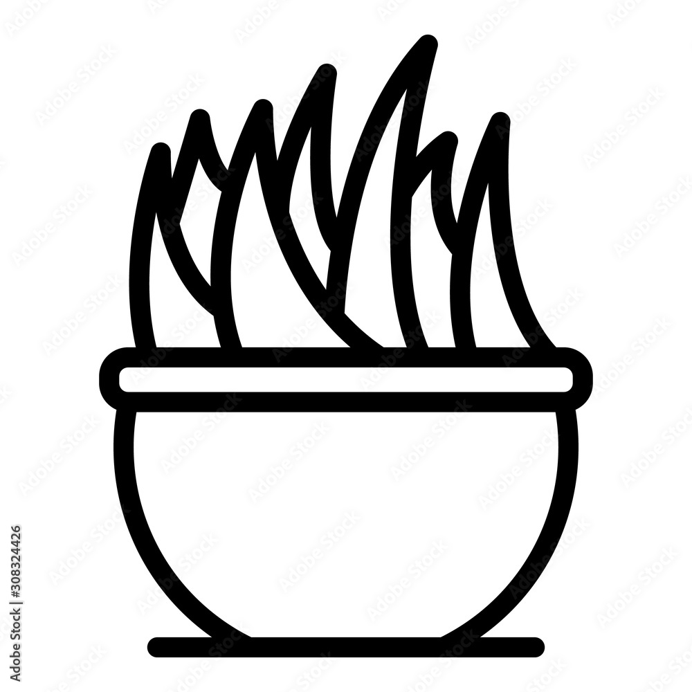 Poster flower in a large pot icon. outline flower in a large pot vector icon for web design isolated on whi