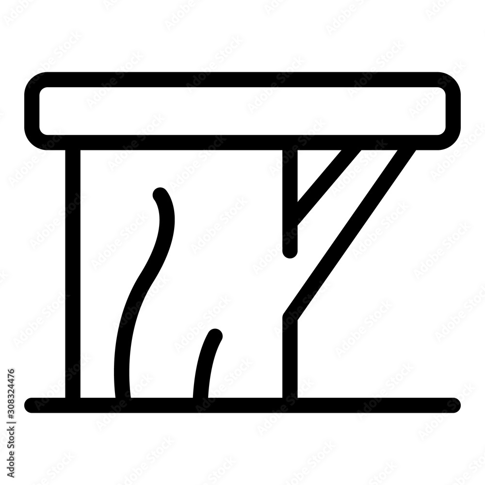 Poster backless bench icon. outline backless bench vector icon for web design isolated on white background