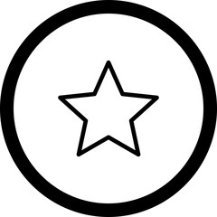 Fototapeta premium Circle Outline Star Icon With White Background