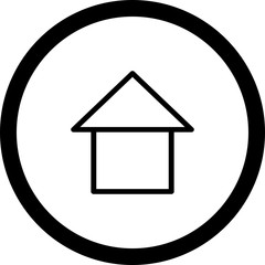 Circle Outline Home Icon With White Background