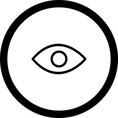 Circle Outline Eye Icon With White Background
