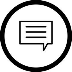  Circle Outline Message Icon With White Background
