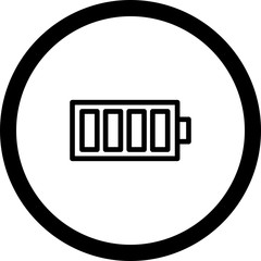 Circle Outline Battery Full Icon With White Background