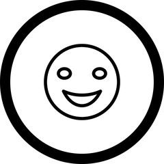 Circle Outline Smile Icon With White Background