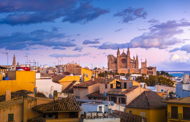 Panoramic view of Palma de Majorca, Mallorca Balearic Islands, Mediterranean Sea. Spain © Aleh Varanishcha